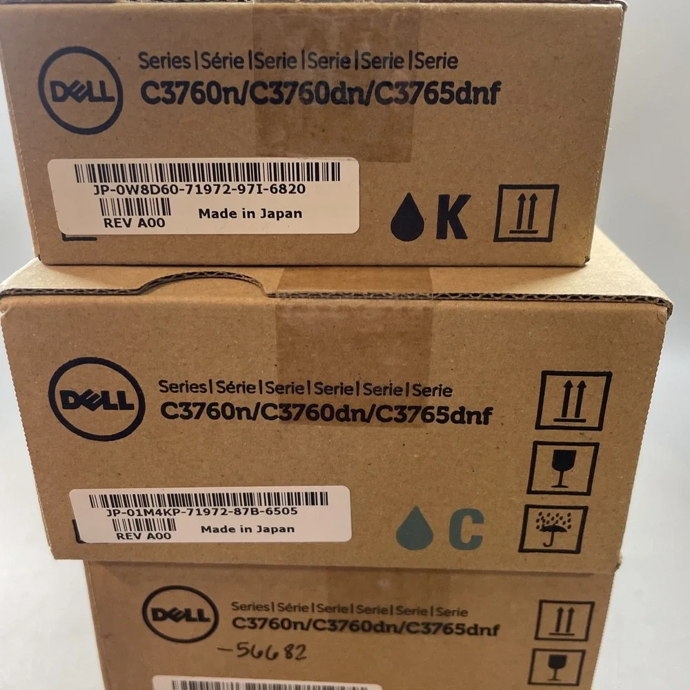 Dell C3760n C3760dn C3765dnf Genuine Toner Set CMYK MD8G4 XKGFP 1M4KP W8D60